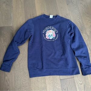 Navy Blue Muderino Stay Sexy & Don’t Get Murdered Sweater Size Small